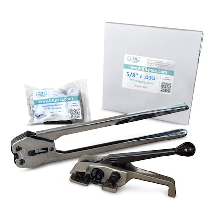 Idl Packaging 5/8" HD Polyester Strapping Kit, 200 Ft. Tensioner/Sealer PM.PSK.58.200